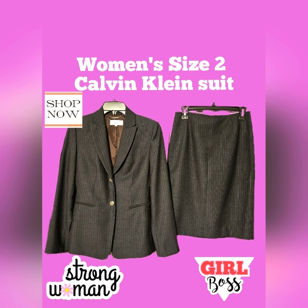 Calvin Klein Women's Size 2 Blazer & Pencil Skirt Suit Set – Like New Condition!
